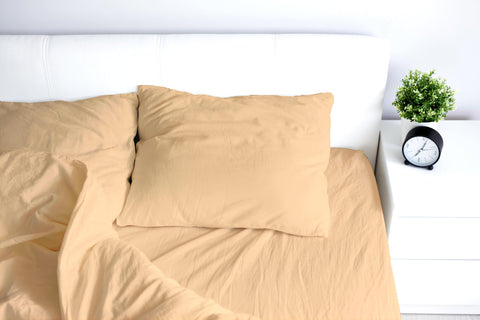 Ocra Hotel Collection Microfibre Flat Bed Sheet Set, 3 Pieces, Multiple Colours (Beige, Double 220x240, Flat bedsheet set)