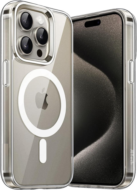 Magnetic Phone Case Compatible with iPhone 15 Pro Case Clear Slim Thin Extreme Shockproof Anti-Yellowing Compatible with Magsafe Charger for iPhone Series (iPhone 15 Pro)