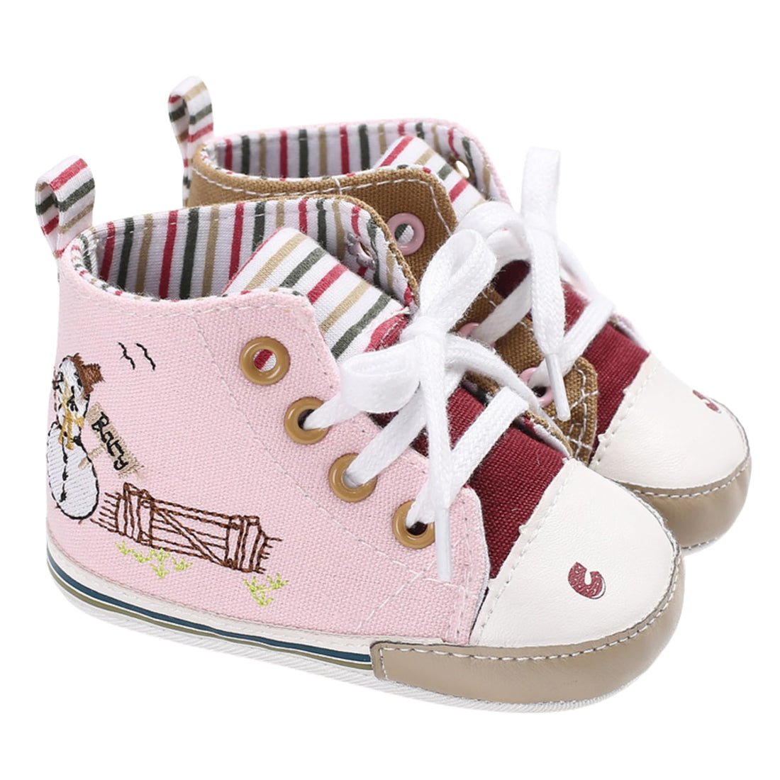 Mix&Max baby-girls Sneakers Fibers Shoes Embroidered Snowman Sneaker