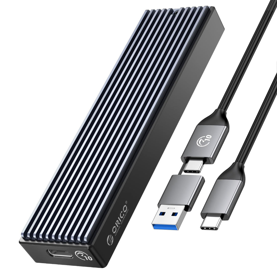 ORICO M.2 NVMe SSD Enclosure, USB 3.1 Gen 2 (10 Gbps) to NVMe PCI-E M.2 SSD Case Support UASP for NVMe SSD Size 2230/2242/2260/2280(up to 2TB)-M2PV