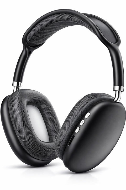 P9 Wireless Bluetooth 5.0 Headphones Over Ear Stereo HD Support Memory Card Foldable (Black)