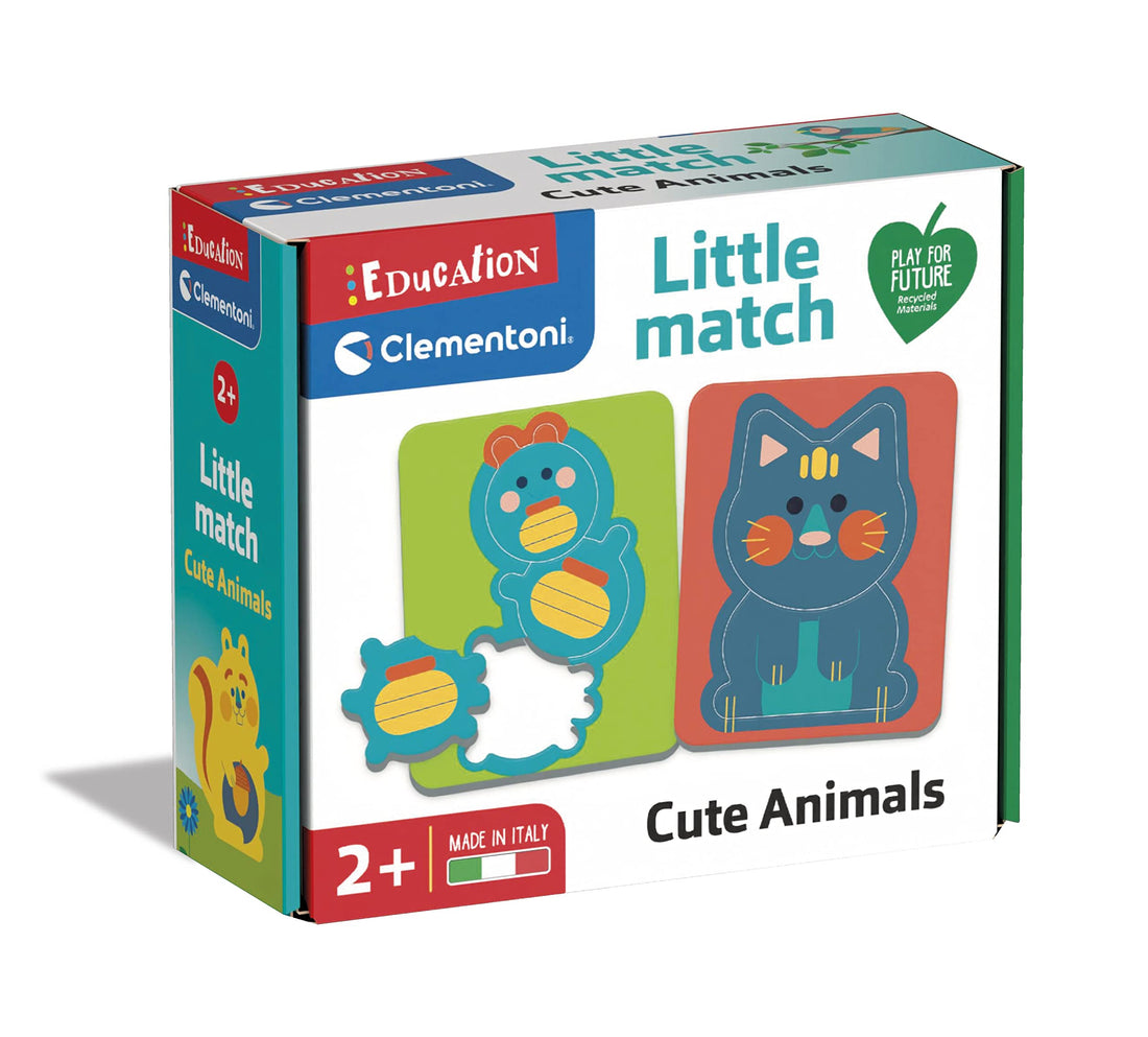 Clementoni 16717 Education – Little Match – 6 Puzzle für Kinder, Lernspiel 2 Jahre, Handarbeit, aus 100% recycelten Materialien, Mehrfarbig, M