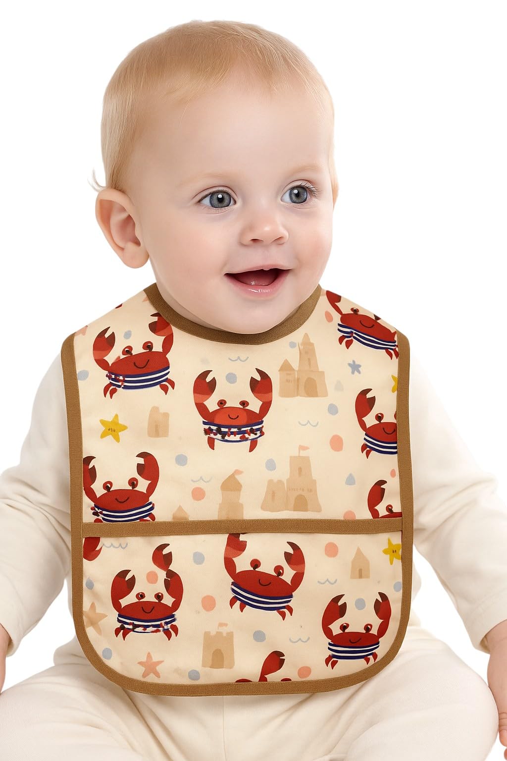 Fantastic-Kids-Toys Baby Cloth Feeding Bib for Newborn and Infant, Cartoon Design, Light and Easy to Clean - BPA Free, Practical for Daily Feeding - Code 2001