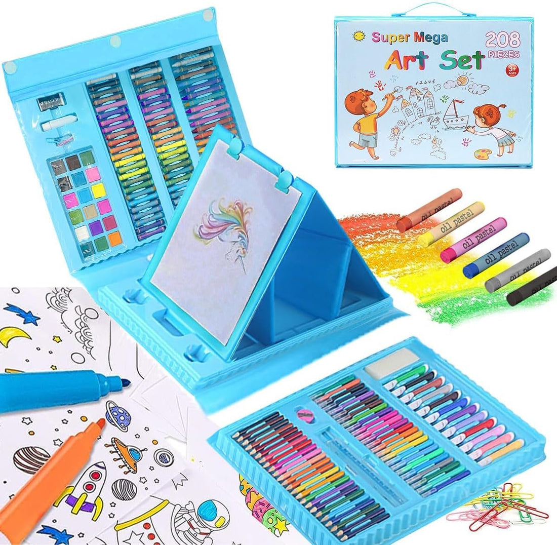 ALMEKAQUZ 208PCS Art Set, Drawing Painting Supplies Art Kit, Art Supplies, Artists Drawing Set Sketching Painting With Portable Storage Case, Gift for Girls Boys Artist