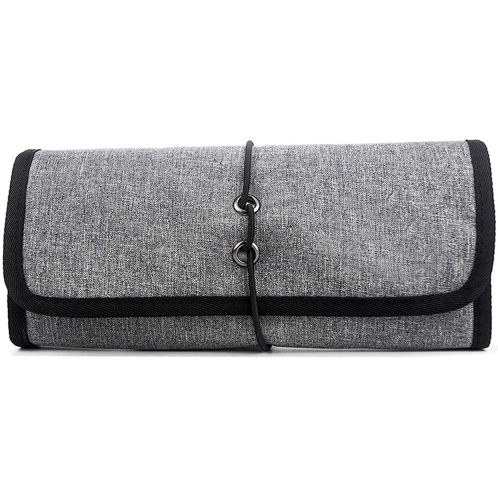 Accessories Bag Organizer for Charger USB Cables SD Memory Cards - Navy Black Brown