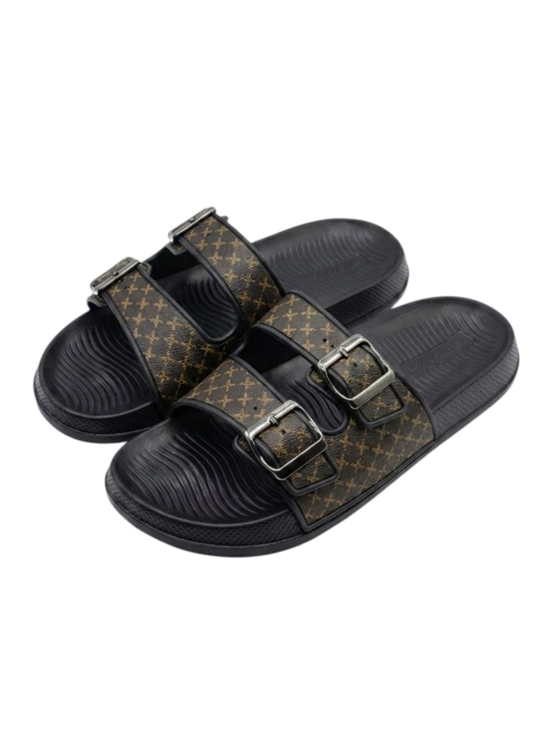 Romba Sport Faster Sandals for Men and Youth with Two Adjustable Straps, Non-Slip Comfort Sole, Black Contrast Pattern