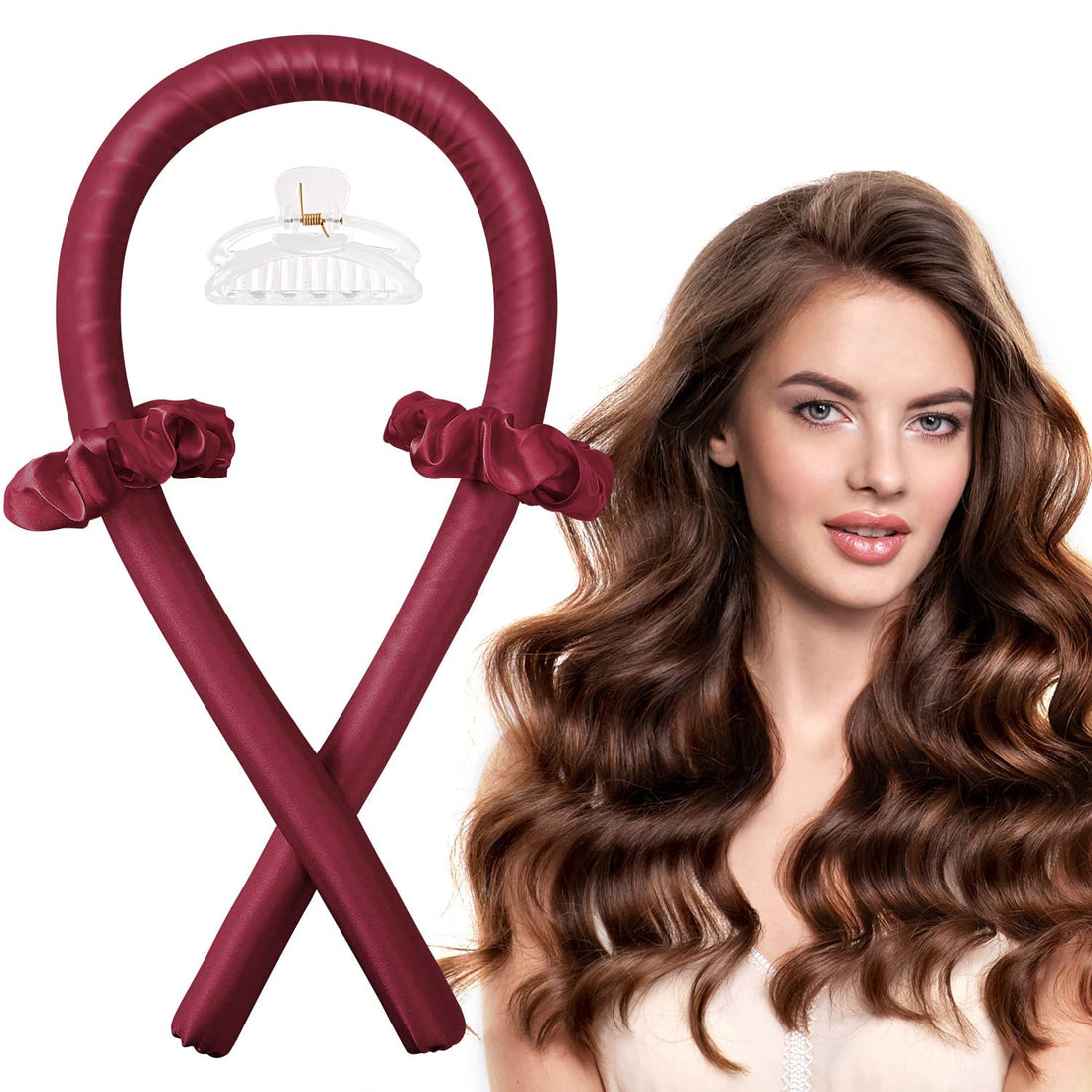 Heatless Curls, No Heat Curling Headband, Heatless Hair Curler, Satin Heatless Curling Set Long Hair, Heatless Hair Curler Rod Headband, Overnight Hair Curler Headband, Hair Curling Wrap Black Leopard