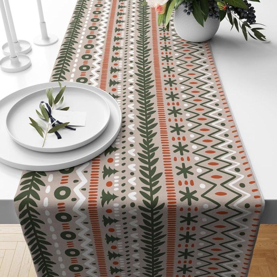 HOME PRINT w12 Christmas table runner will be a great addition to your home