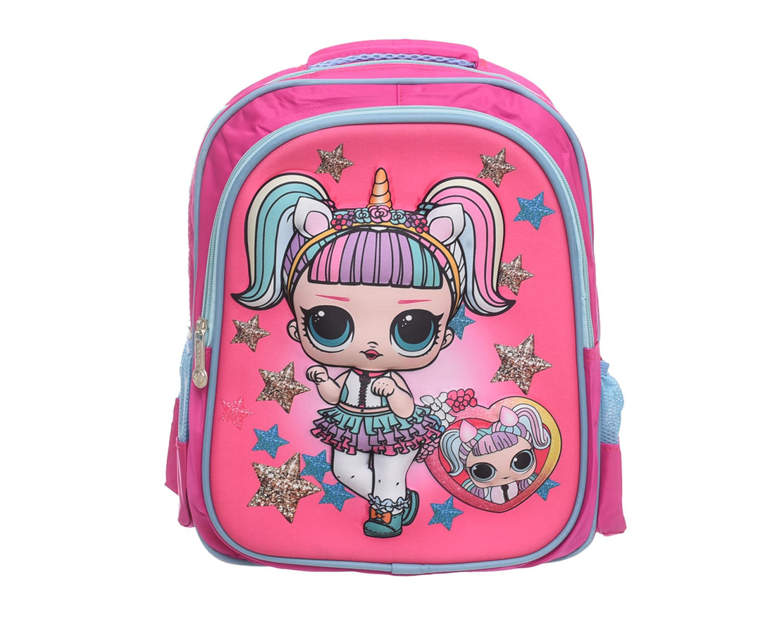 ST-18-16-25-21 14INCH 1402 3D Durable School Backpack with 2 Zippers, Spacious & Lightweight Bag for Kids, Teens & Students, Comfortable Shoulder Straps