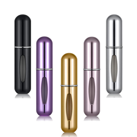 Portable Travel Sprayer - Stylish Reusable 8ml Bottles for Perfume and Alcohol, Bottom Pump Design for Easy On-the-Go Refills.(6 Pack)