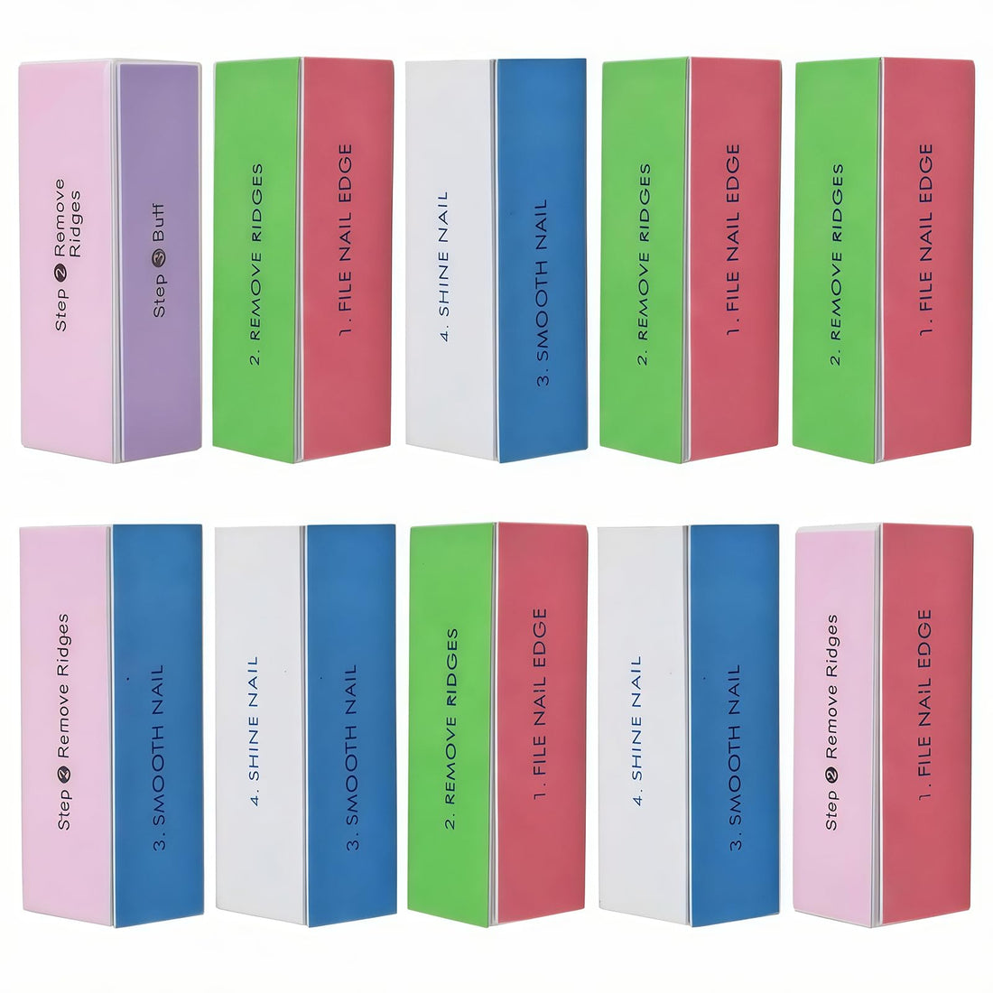 4 Sides Nail Buffing Blocks - Nail File, Smooth, Nail Buffing Sponge, Emery Board for Nail Art Care and Polishing - Mini Nail Buffing Tool - Glitter Pedicure Tool for Women (Random Color)