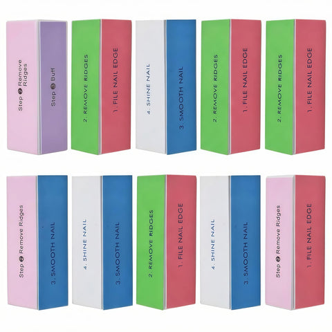 4 Sides Nail Buffing Blocks - Nail File, Smooth, Nail Buffing Sponge, Emery Board for Nail Art Care and Polishing - Mini Nail Buffing Tool - Glitter Pedicure Tool for Women (Random Color)