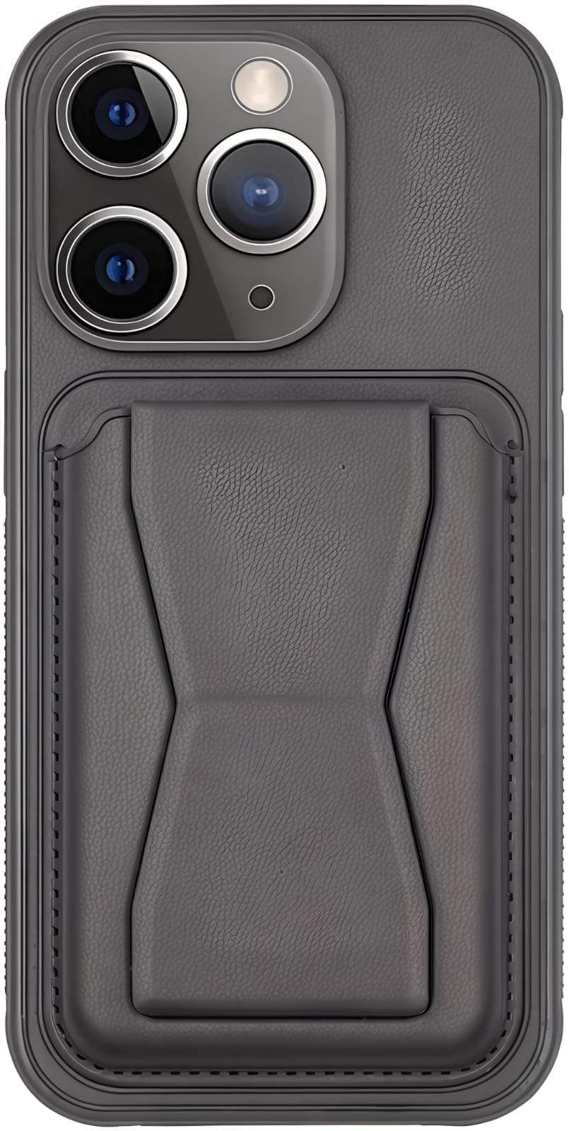 3M Store Leather Case Compatible for iPhone 14 pro max Shockproof Leather Back Card Storage & case built-in Stand PU leather for a stylish look, comfortable grip (Black)