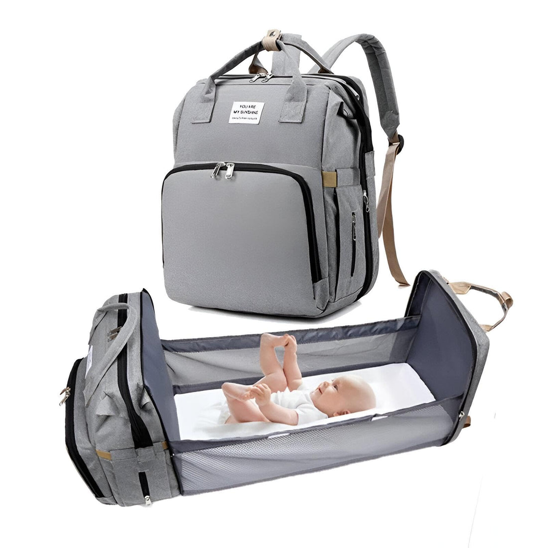 Diaper Bag - Check out the stylish and practical diaper bag that includes a crib feature perfect for on-the-go diaper changes with stroller straps for easy use for parents, One Size