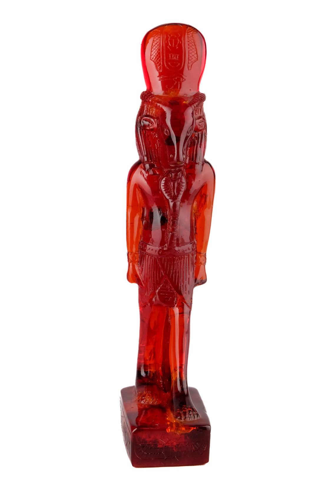 Statue Montu god of War lord of Medamud, depicted with a bull’s head. Amber Dust made in Egypt.