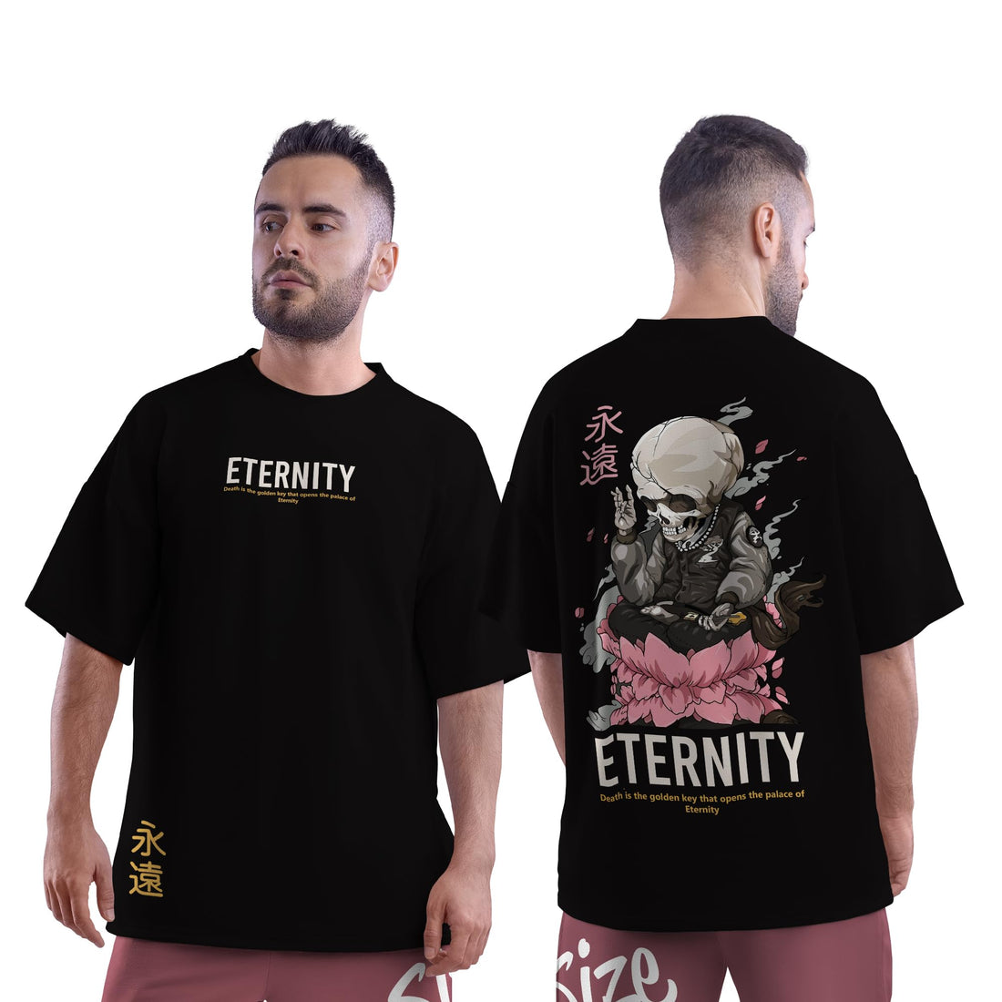Oversized Cotton T-Shirt for Men, Eternity Print