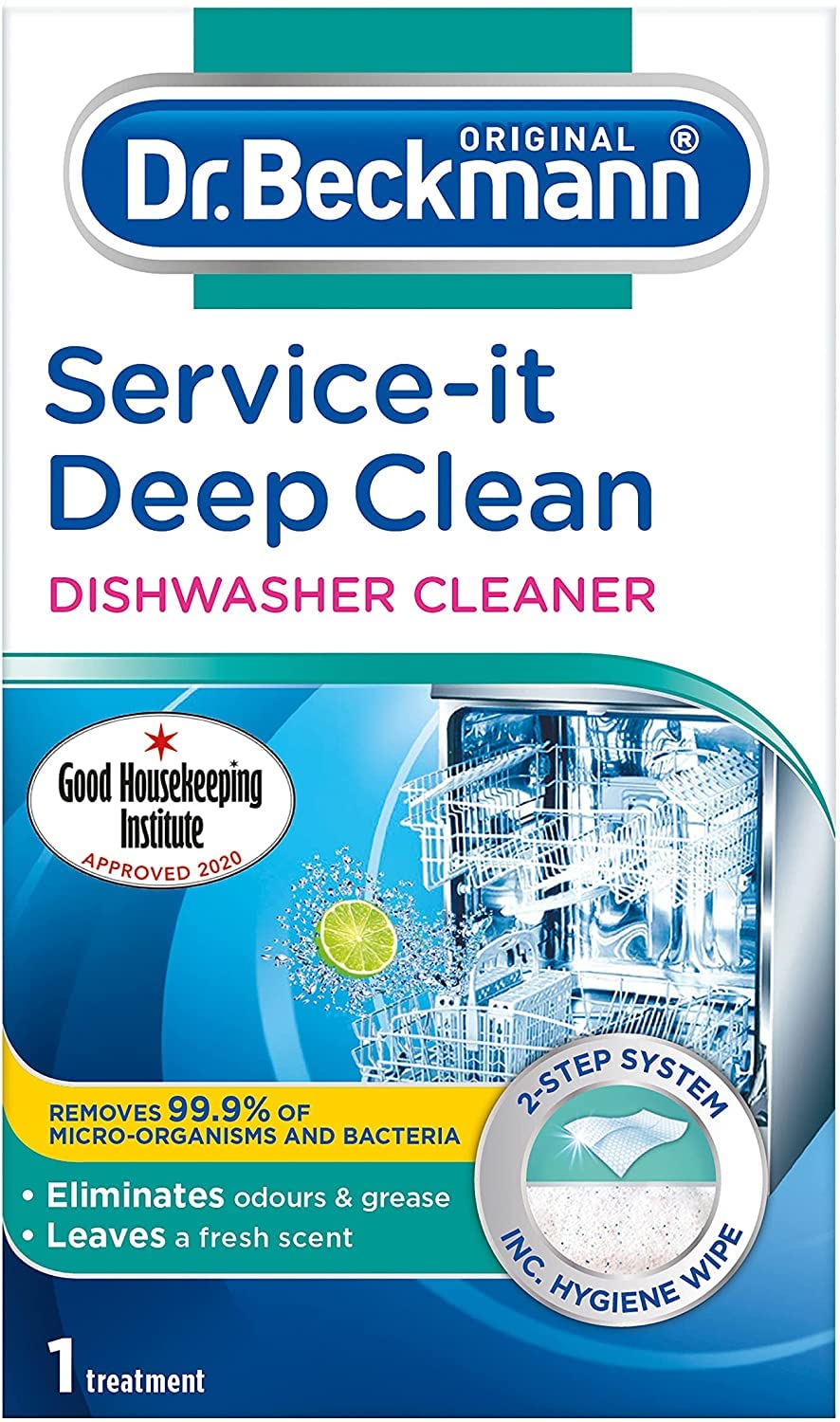 Dr. Beckmann Service-it Deep Clean Dishwasher Cleaner | Hygienically cleans and removes bad odours | Incl. wet wipe | 75 g (Pack of 1)