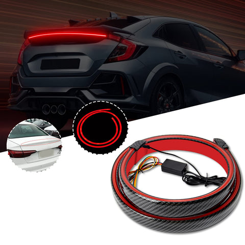 Universal LED Spoiler with Turn Signal Light,Brake Light,Running Light,51 Inch Universal Rear Spoiler Lip Kit for Car Trunk and Rear Windshield,Easy Installation