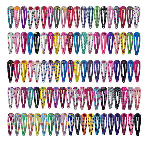 cute sweet metal TIC-TAC assorted printed snap hair clip for baby girl Girls & Women pack of 24