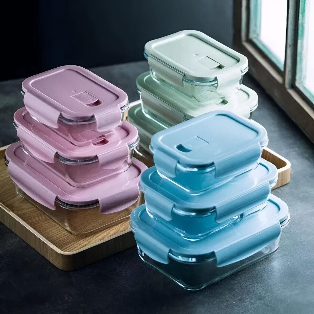 Glass Bakeware Trio - Sturdy Rectangular Dishes with Anti-Spill Lids and Adjustable Silicone Ventilation for the Ultimate Cooking and Storage Experience