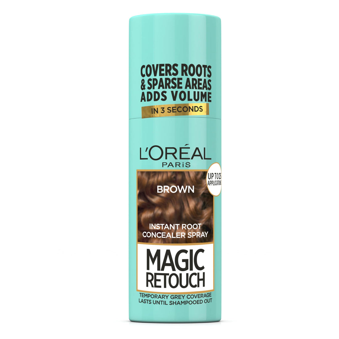 L’Oréal Paris Magic Retouch Instant Root Concealer Spray, Ideal for Touching Up Grey Root Regrowth, 75 ml, Colour: Brown