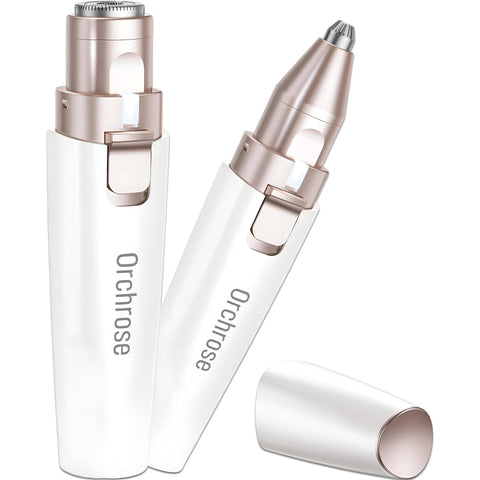Facial Hair Remover - 2 in 1 Rechargeable Portable Razor for Women, Easily Remove Unwanted Hair from Face, Eyebrows, Lips with Built-in Light