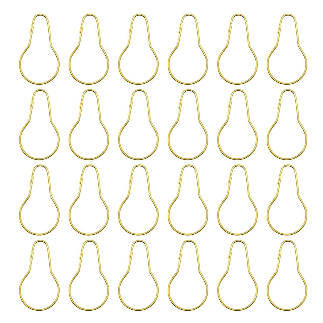 24Pcs Hooks Shower Curtain Hook Ring Bright Nickel Plated Brass Rustproof Rods Golden