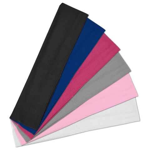6 Pcs Sports Headbands for Women, Non Slip Elastic Hair Bands, Soft Fabric Hair Wraps for Workout, Yoga, Running, and Daily Sports
