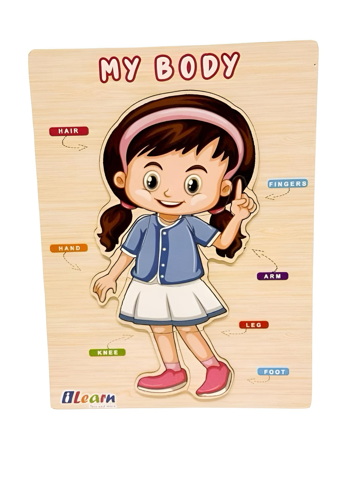 Kids Puzzle Toy Set of 8 Puzzles, Educational Toys for Boys, Girls, Kids, Multiple Educational Shapes and Subjects (Figure Girl Shape)