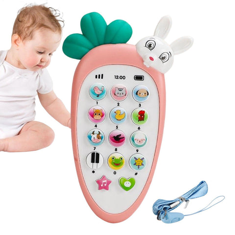 Babyphone, mignon, carotte, jouet pour bébé avec lumière respiratoire, différents sons de musique, jouets de dentition pour bébé