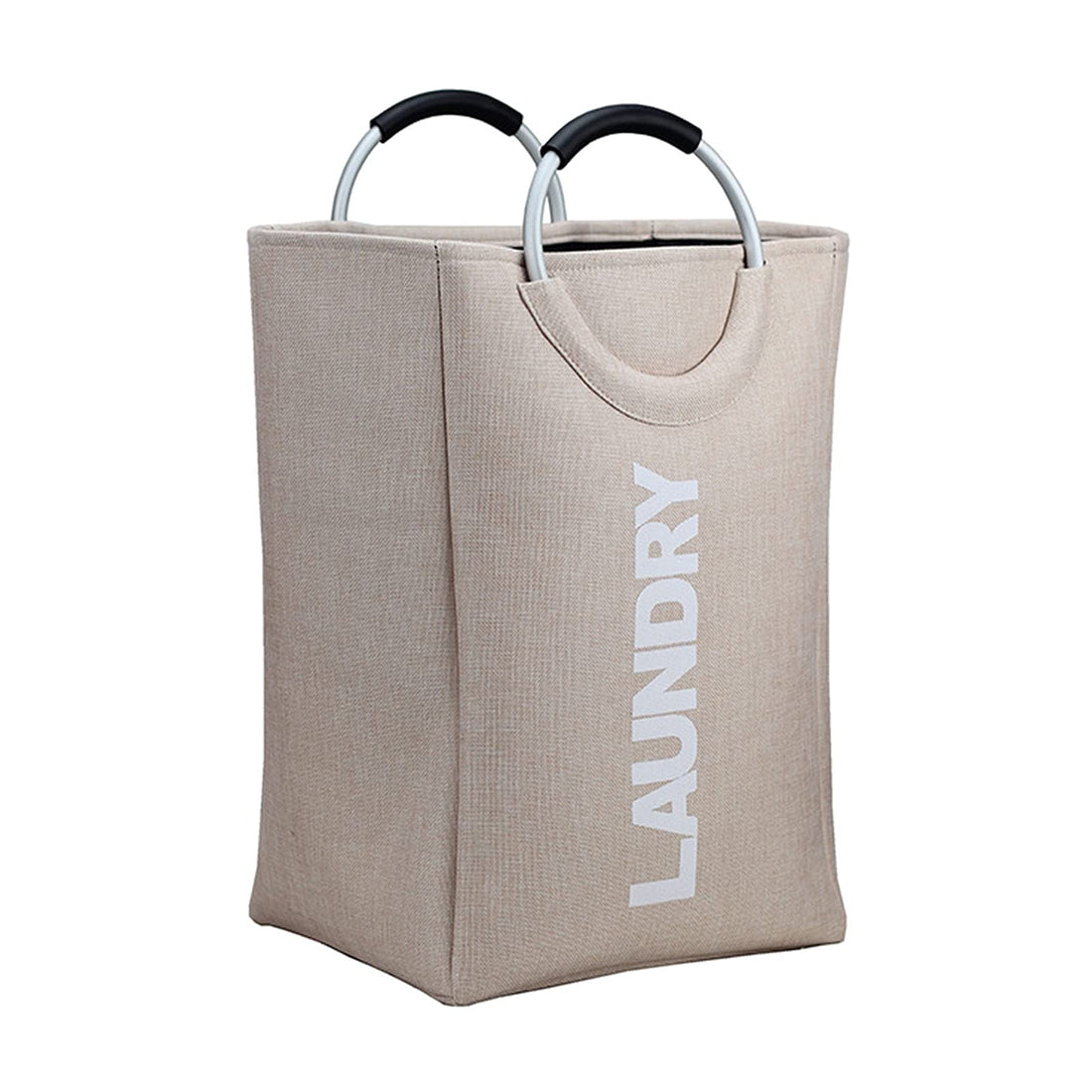 45L Collapsible Storage Laundry Hamper Folding Laundry Baskets laundry bag, With Metal handle, Bedroom Storage Toys Clothing Organization (Color : Beige)