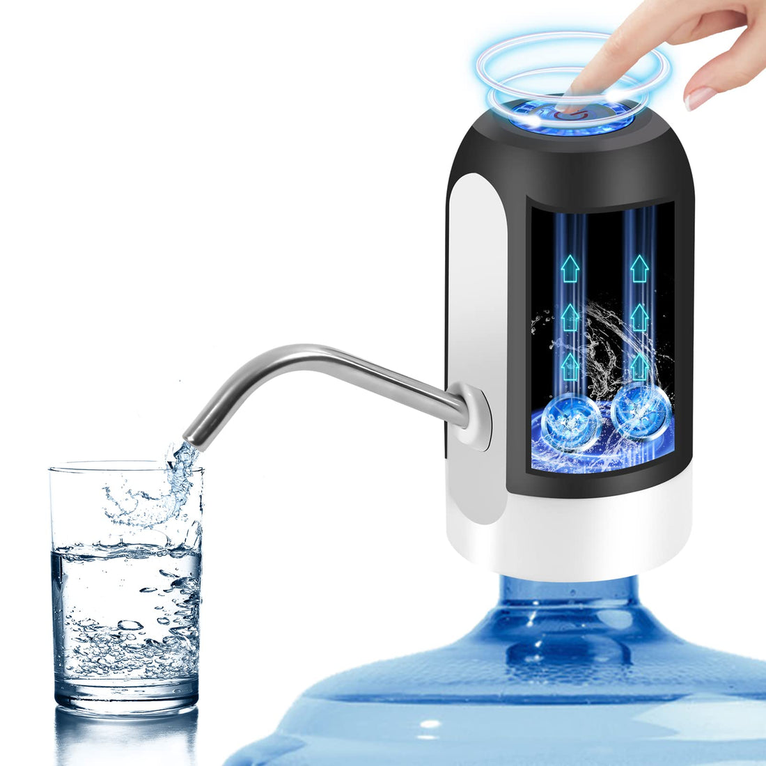 Water Bottle Pump 5 Gallon Water Dispenser - USB Charging Universal Fit for Drinking Water Portable Automatic Electric Pump for Home Kitchen Office Camping Switch for 2-5 Gallon