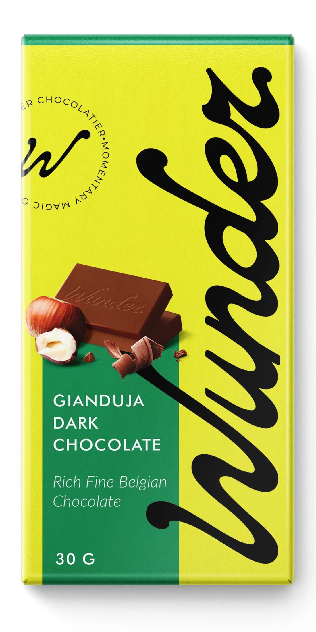 Wunder Belgian Dark Chocolate With Hazelnut Paste 30 grams