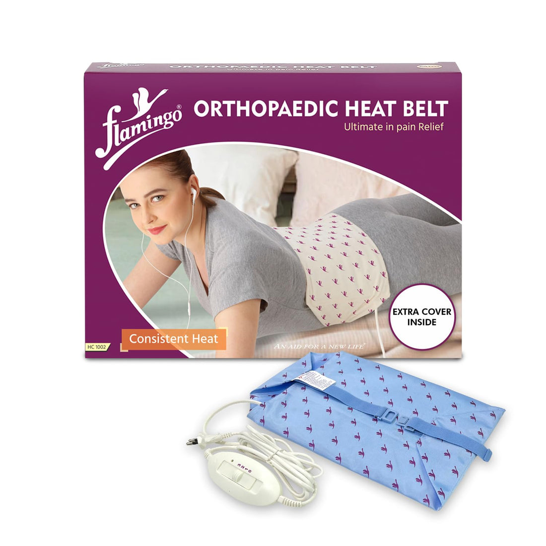 Flamingo HC 1002 (X-L) Orthotic Heating Belt (White) - 1 Year Warranty