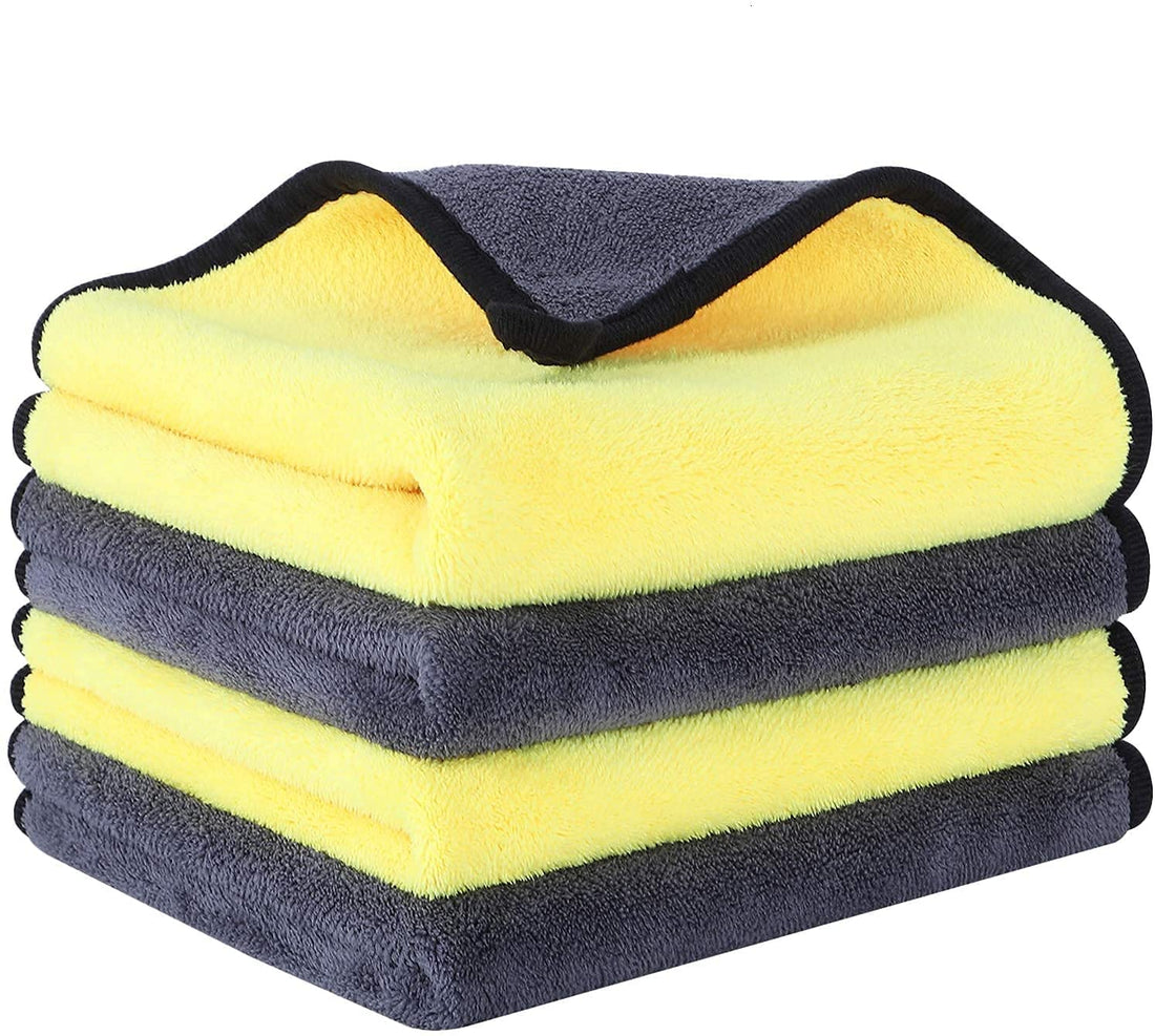 Microfiber super absorbent car wash microfiber towel, coral velvet double sided microfiber car cleaning drying cloth (30 * 30cm) - pack of 3