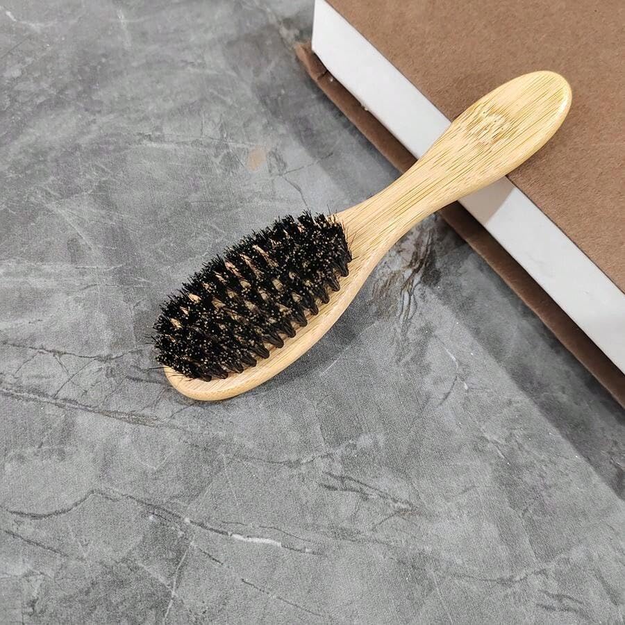 Generic Shoe Cleaning Brush - Wooden Handle, Nylon Bristles - Perfect for Shoes & Leather Care - Black