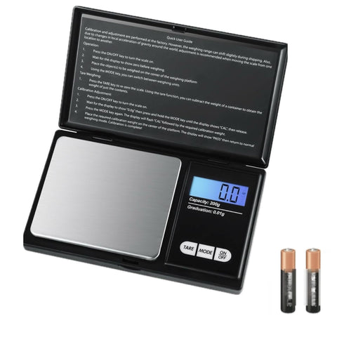200g X 0.01g Digital Mini Pocket Scale, Weight Gram Scale for Kitchen with Backlit LCD Display, Portable Travel Jewelry Herb Scale for Small Food