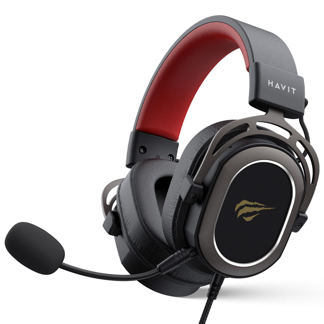 Havit H2008D Gaming headphone With High Magnetic 50MM Speakers, Adjustable Headband and Pluggable Mic,black, Wired