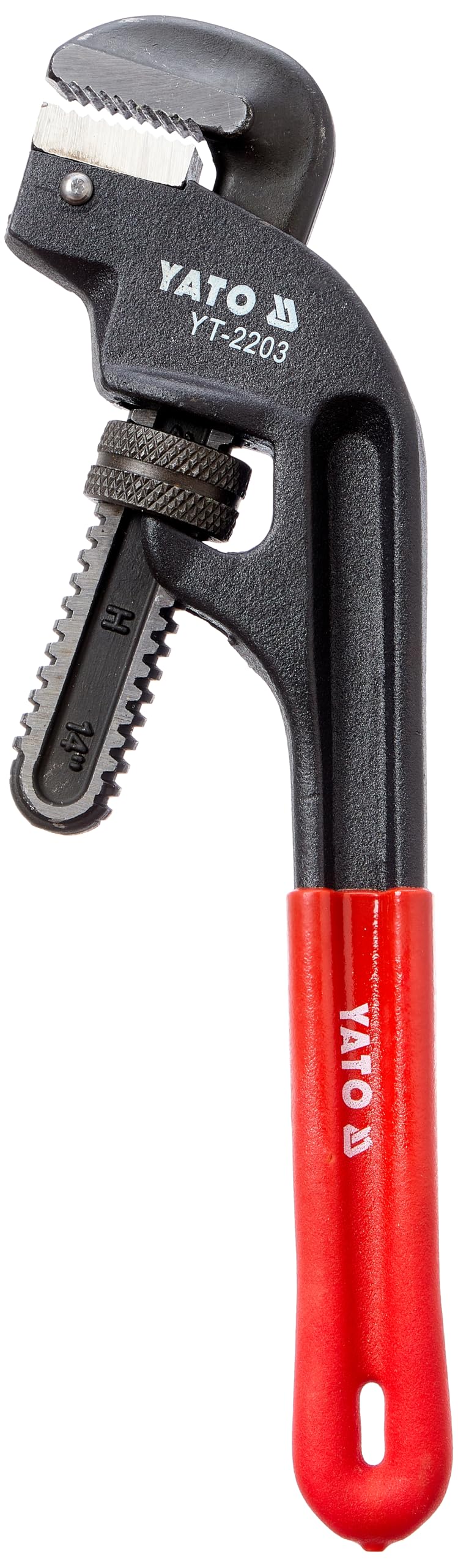 Yato YT-2203 Offset Pipe Wrench, 14-inch Length, Red/Black