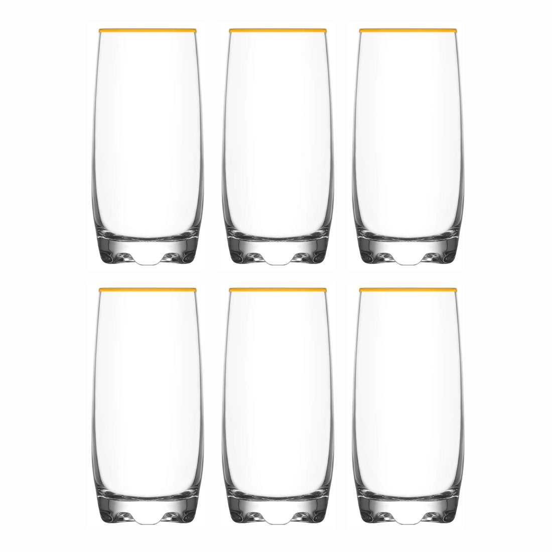 LAV ADORA Glasses Pack of 6, Transparent, 0.39 L