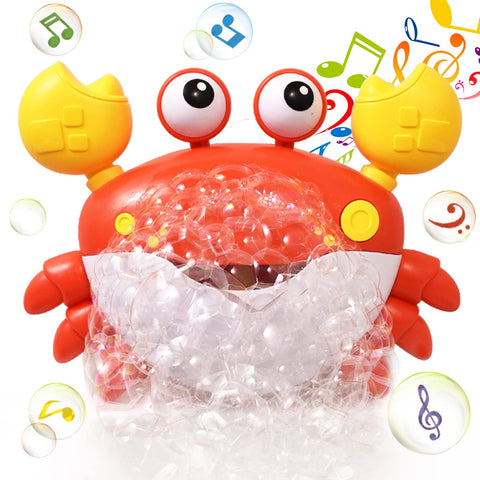 JUXUE Crab Bath Bubble Maker for Bathtub, Baby Bath Toys 1-3, Bubble Machine with 12 Music, Infants 3-12 Months Boy Girl Shower Toys Age 1-4