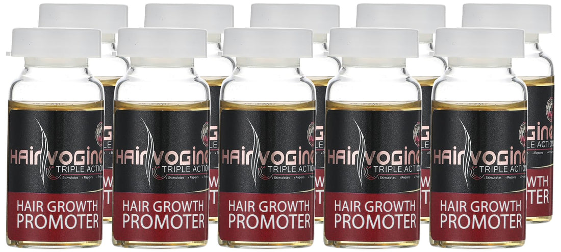 Hair Vogine 10 Bottles - Reddish Black, Unscented, Paraben Free, Drop Form, Adults, Unisex-Adults