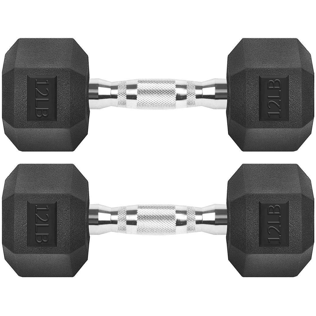 Hex Dumbbells Rubber Coated Cast Iron Hex Black Dumbbell Free Weights for Exercises