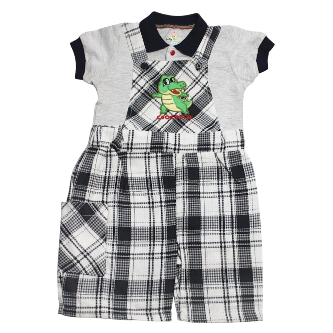 Baby Shoora Boys Sleeveless Bodysuit&Half Sleeves T-shirt Embroudered Crocodile Sleeveless Bodysuit&Half Sleeves T-shirt (pack of 1)