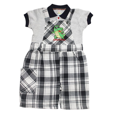 Baby Shoora Boys Sleeveless Bodysuit&Half Sleeves T-shirt Embroudered Crocodile Sleeveless Bodysuit&Half Sleeves T-shirt (pack of 1)