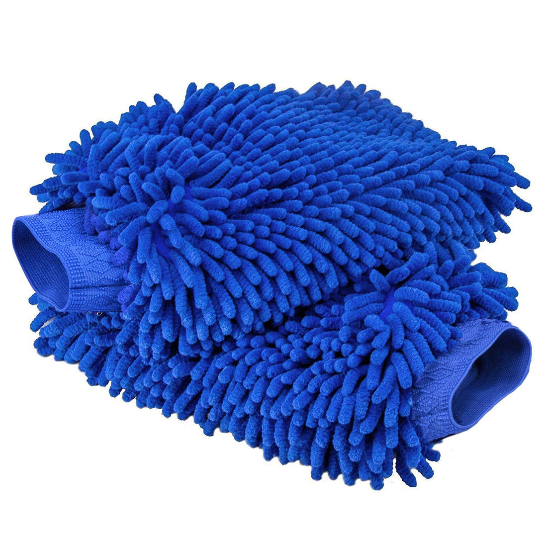 2-pack House Cleaning and Car Wash Mitts Home Dusting Microfiber Gloves Washing Clean Polish Faster-Blue