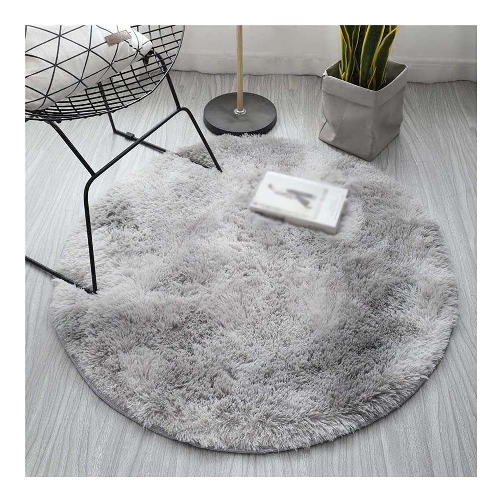Round Rug for Living Room Fluffy Thick Bed Room Rugs Plush Soft Non-Slip Circle Floor Rugs Tie Dyeing Velvet Mat (Colour : Colour 3, Size: Diameter 30 cm)