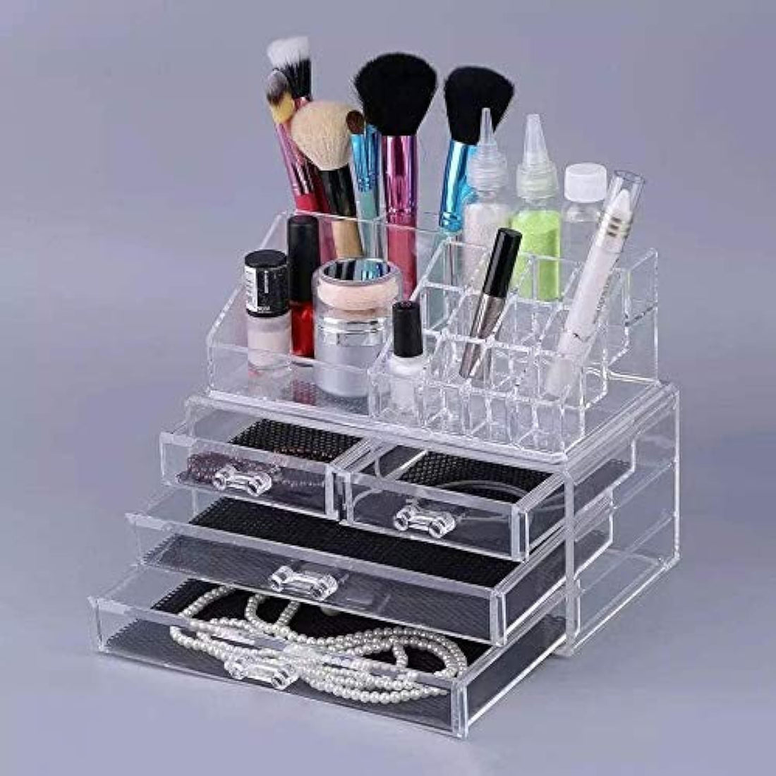 Minimalist Clear Acrylic Makeup Organizer