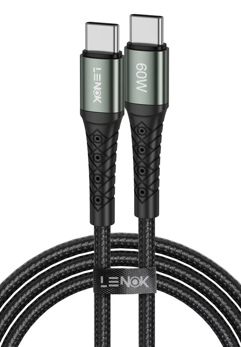 LENOK USB C Charger Cable 60W type C to type C Cable PD 3.0(6.5ft/2m), Compatible with iPhone 15/15 Pro/Samsung Galaxy S23/22/Z Fold/Z Flip/Google Pixel 7/MacBook Air iPad Pro/Mini iPad 10, etc. (2 M)