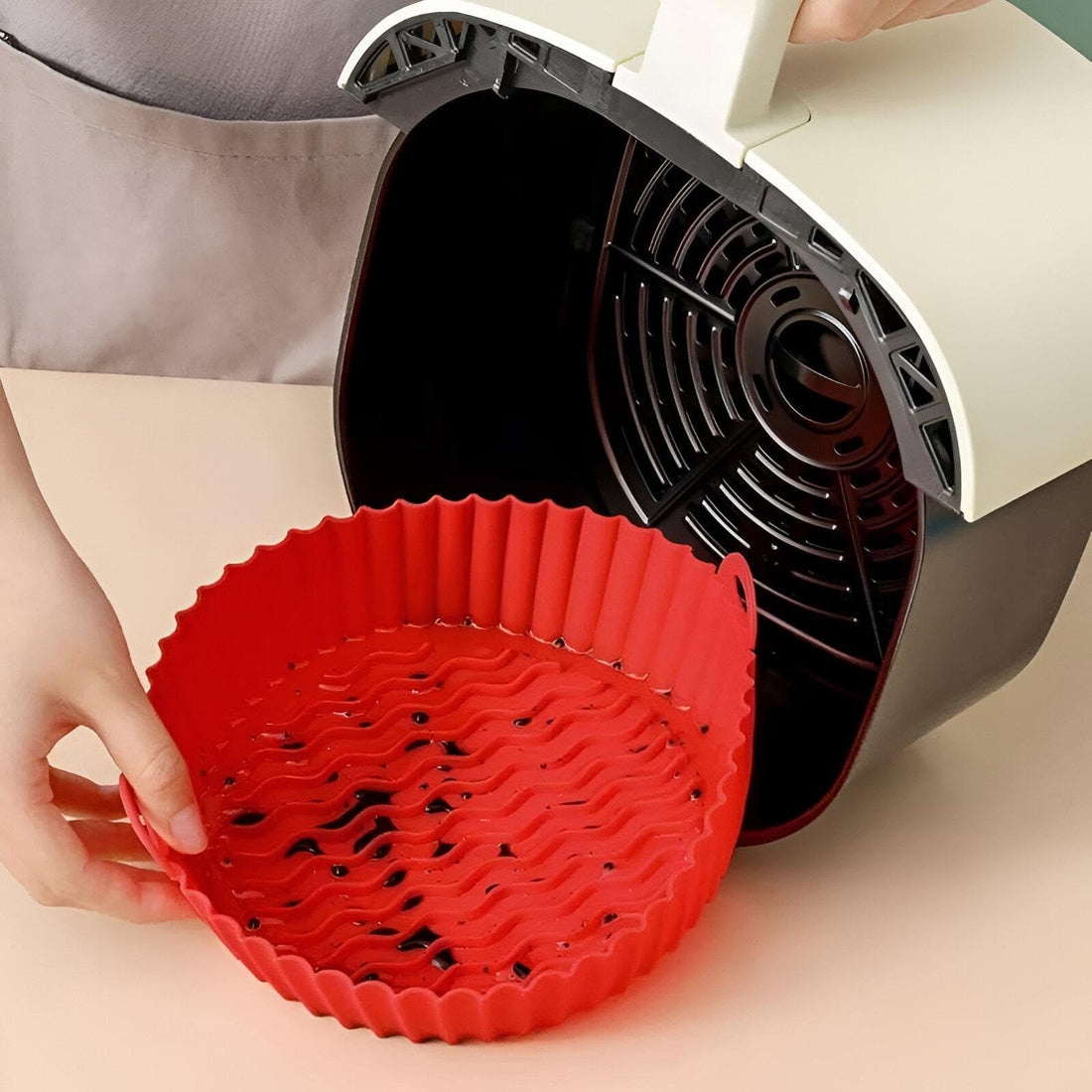 Air Fryer Silicone Baking Tray 1 Round Baking Tray Replacement for Oven Fried Chicken Basket Air Fryer Kitchen Accessories Multicolor